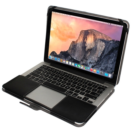 Notebook Leather Case with Snap Fastener for 13.3 inch MacBook Pro Retina(Black) - MacBook Pro Cases by buy2fix | Online Shopping UK | buy2fix