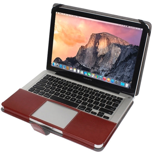 Notebook Leather Case with Snap Fastener for 15.4 inch MacBook Pro(Brown) - MacBook Pro Cases by buy2fix | Online Shopping UK | buy2fix