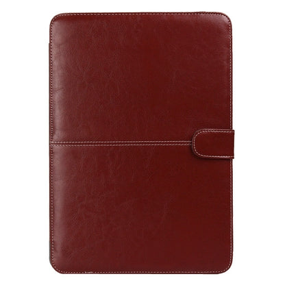 Notebook Leather Case with Snap Fastener for 15.4 inch MacBook Pro(Brown) - MacBook Pro Cases by buy2fix | Online Shopping UK | buy2fix