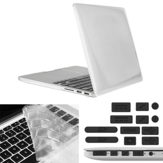 ENKAY for Macbook Pro Retina 13.3 inch (US Version) / A1425 / A1502 Hat-Prince 3 in 1 Crystal Hard Shell Plastic Protective Case with Keyboard Guard & Port Dust Plug(White) - MacBook Pro Cases by ENKAY | Online Shopping UK | buy2fix