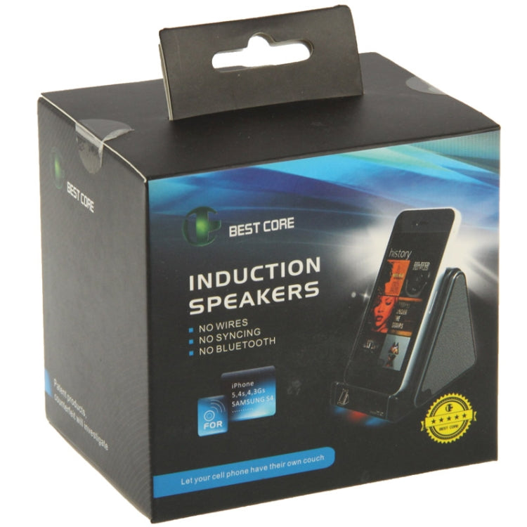 Wireless Magic Audio Amplifying Induction Speaker Holder for iPhone 5 & 5S & 5C / 4 & 4S (Black) - Desktop Speaker by buy2fix | Online Shopping UK | buy2fix