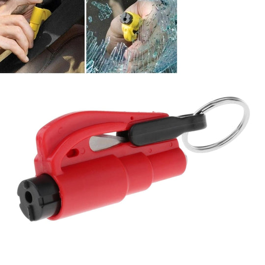 2 in 1 Car Emergency Hammer / Key Chain / Knife Broken Glass Portable Tool(Red)
