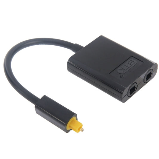 EMK Digital Toslink Optical Fiber Audio Splitter 1 to 2 Cable Adapter for DVD Player(Black) - Audio Optical Cables by EMK | Online Shopping UK | buy2fix