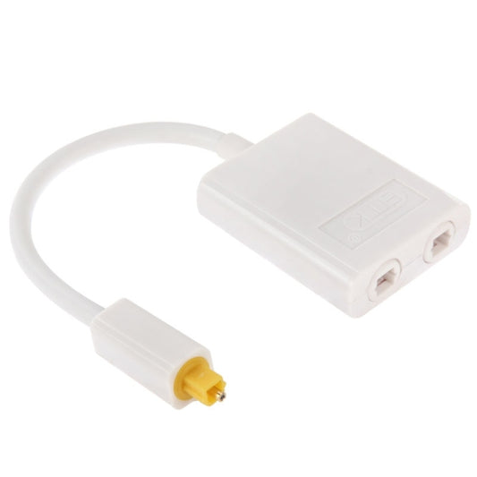 EMK Digital Toslink Optical Fiber Audio Splitter 1 to 2 Cable Adapter for DVD Player(White) - Audio Optical Cables by EMK | Online Shopping UK | buy2fix