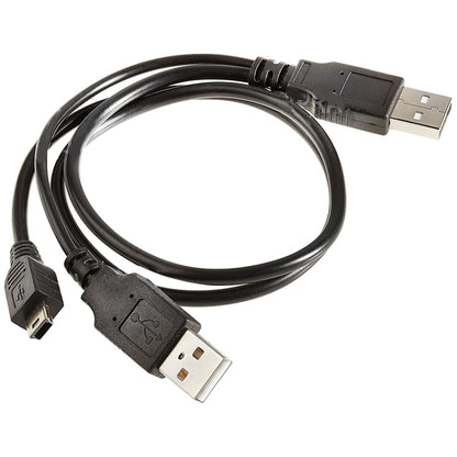 2 in 1 USB 2.0 Male to Mini 5pin Male + USB Male Cable, Length: 80 cm(Black) by buy2fix