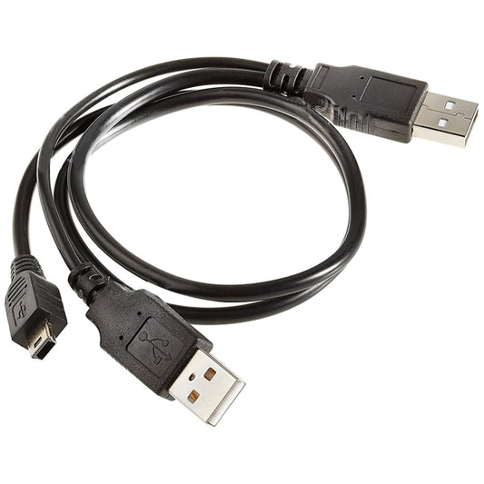 2 in 1 USB 2.0 Male to Mini 5pin Male + USB Male Cable, Length: 80 cm(Black) by buy2fix