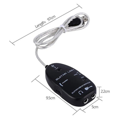 USB Interface Guitar Link Cable PC / MAC Recording(Black) - String Instrument Accessories by buy2fix | Online Shopping UK | buy2fix