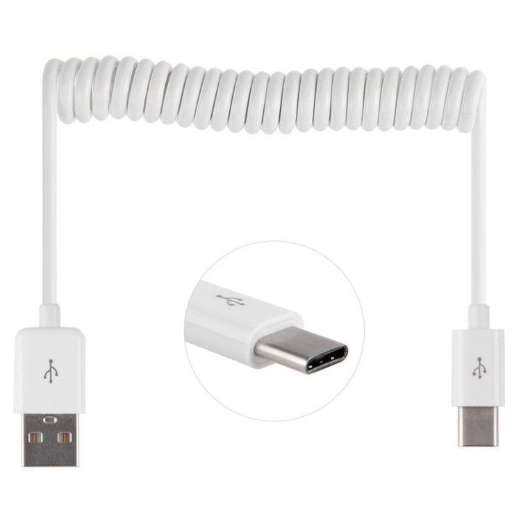 USB 2.0 to USB 3.0 Type C Retractable Charging / Data Cable(White) by buy2fix