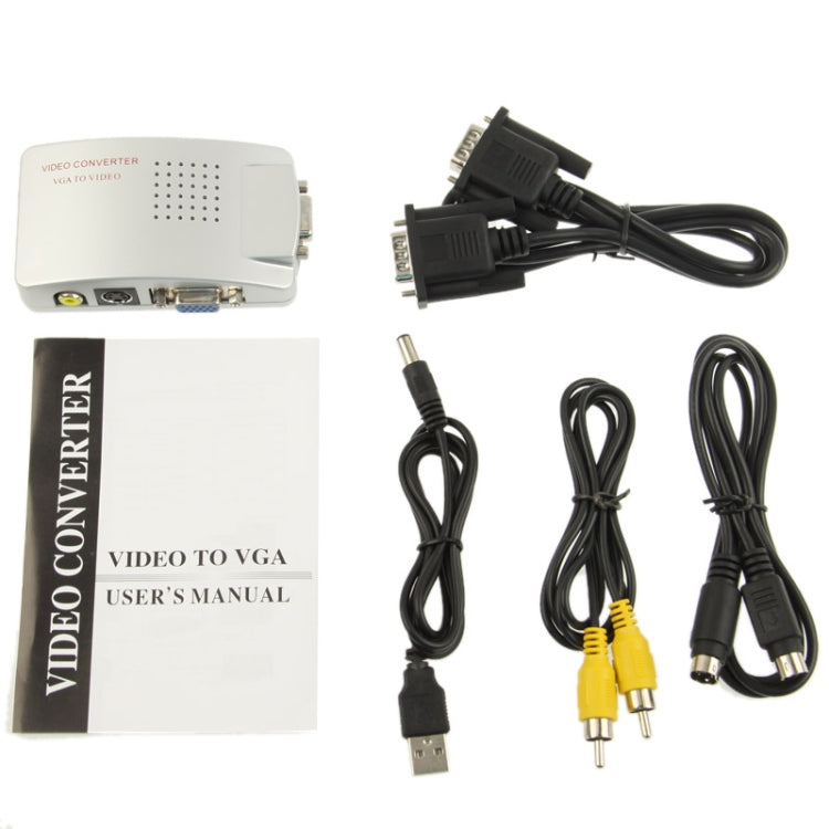 High Resolution VGA Video Conversion VGA to Video S-Video / PC to TV (VGA to AV ) Converter Box by buy2fix