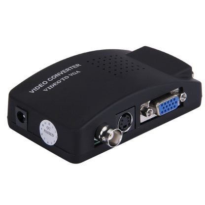 BNC / S-Video to VGA Video Converter(EU Plug) - Video Converter by buy2fix | Online Shopping UK | buy2fix