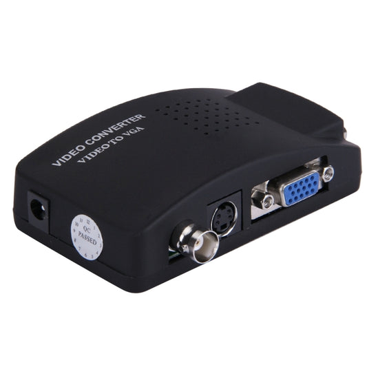 BNC / S-Video to VGA Video Converter(EU Plug) - Video Converter by buy2fix | Online Shopping UK | buy2fix