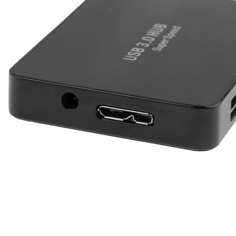 CR-H302 Mirror Surface 4 Ports USB 3.0 Super Speed 5Gbps HUB + 60cm USB 3.0 Transmission Cable(Black) by buy2fix