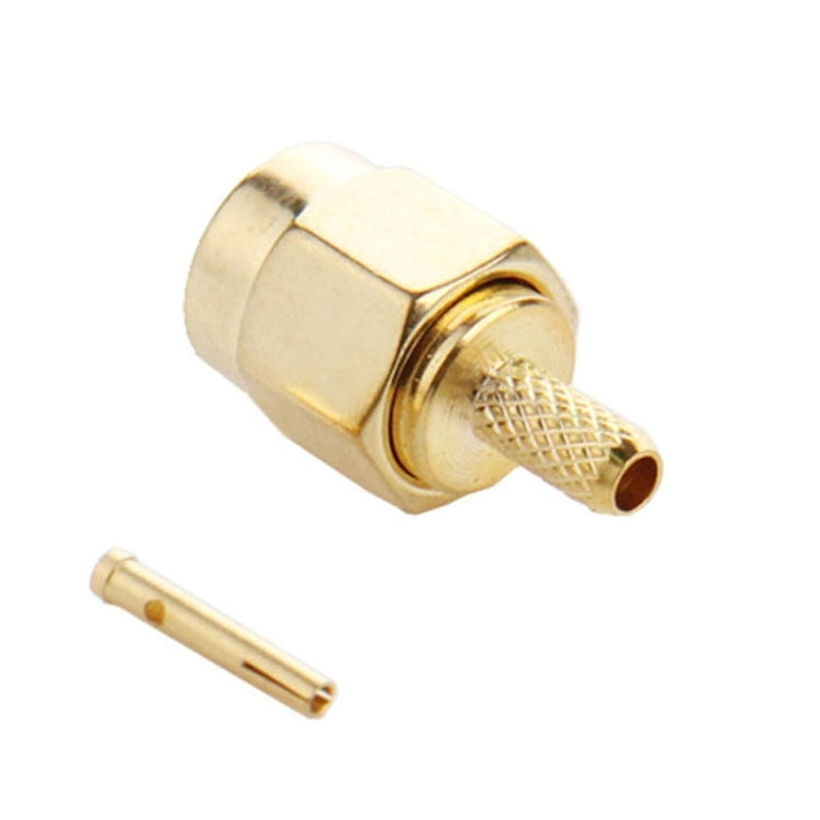 10 PCS Gold Plated Crimp RP-SMA Male Plug Pin RF Connector Adapter by buy2fix