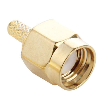10 PCS Gold Plated Crimp RP-SMA Male Plug Pin RF Connector Adapter by buy2fix