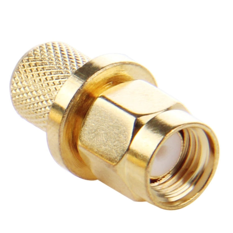 10 PCS LMR300 5D-FB Gold Plated RP-SMA Male Plug Pin Crimp RF Connector Adapter by buy2fix