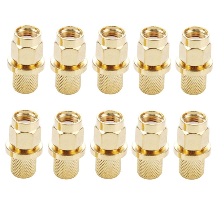 10 PCS LMR300 5D-FB Gold Plated RP-SMA Male Plug Pin Crimp RF Connector Adapter by buy2fix