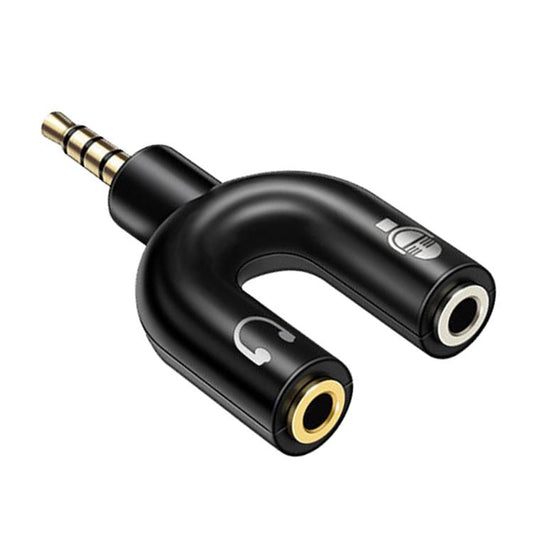 3.5mm Stereo Male to 3.5mm Headphone & Mic Female Splitter Adapter(Black) - Splitter Adapter by buy2fix | Online Shopping UK | buy2fix