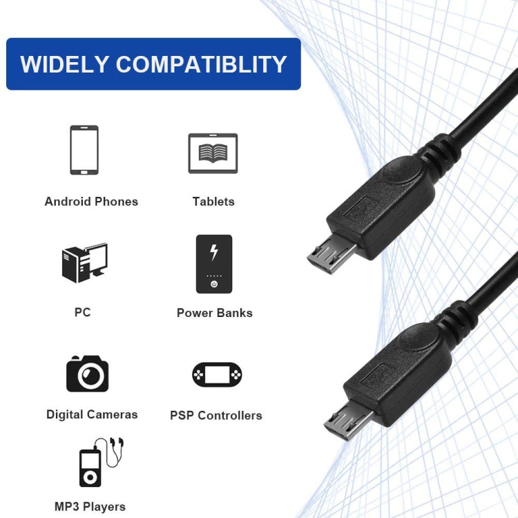 USB 2.0 Female to 2 Micro USB Male Cable, Length: About 30cm by buy2fix