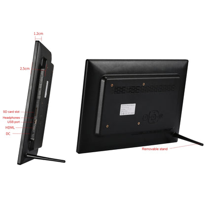 12.1 inch Digital Photo Frame with Holder & Remote Control, Allwinner F16 Program, Support SD /  MMC / USB Flash Disk(Black) - 11 inch Below by buy2fix | Online Shopping UK | buy2fix