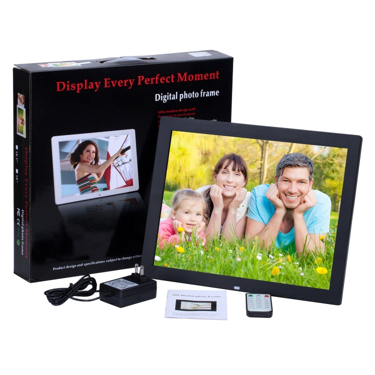 15 inch HD LED Screen Digital Photo Frame with Holder & Remote Control, Allwinner, Alarm Clock / MP3 / MP4 / Movie Player(Black) - 11-15 inch by buy2fix | Online Shopping UK | buy2fix