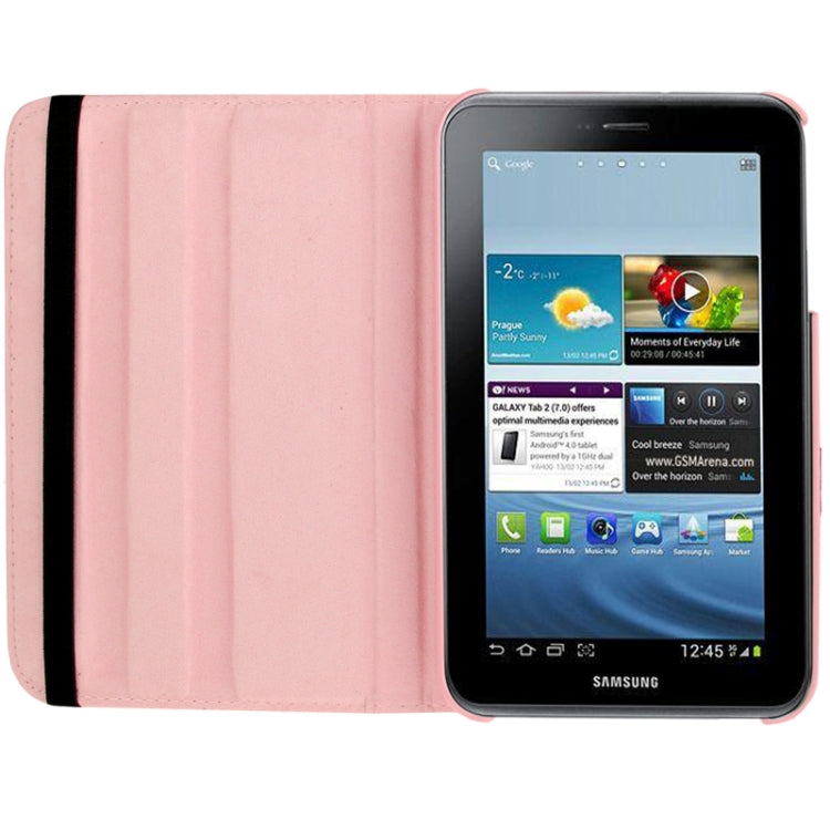 360 Degree Rotation Litchi Texture Leather Case with Holder for Galaxy Tab 3 (8.0) / T3110 / T3100 / T315(Pink) - Other Galaxy Tab PC by buy2fix | Online Shopping UK | buy2fix