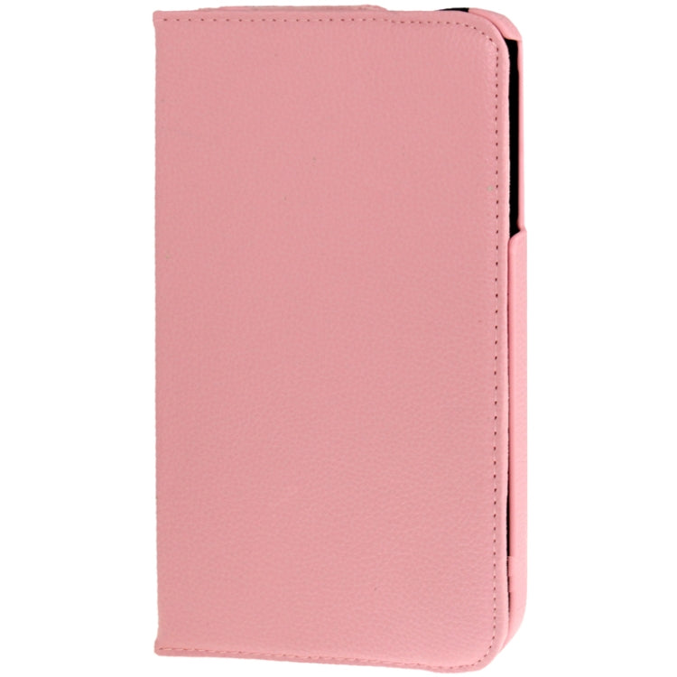 360 Degree Rotation Litchi Texture Leather Case with Holder for Galaxy Tab 3 (8.0) / T3110 / T3100 / T315(Pink) - Other Galaxy Tab PC by buy2fix | Online Shopping UK | buy2fix