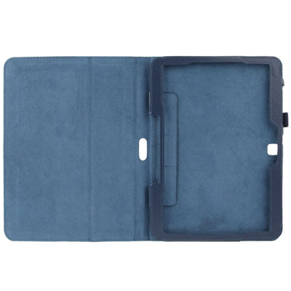 Litchi Texture Flip Leather Case with Holder for Galaxy Tab 4 10.1 / T530(Dark Blue) by buy2fix