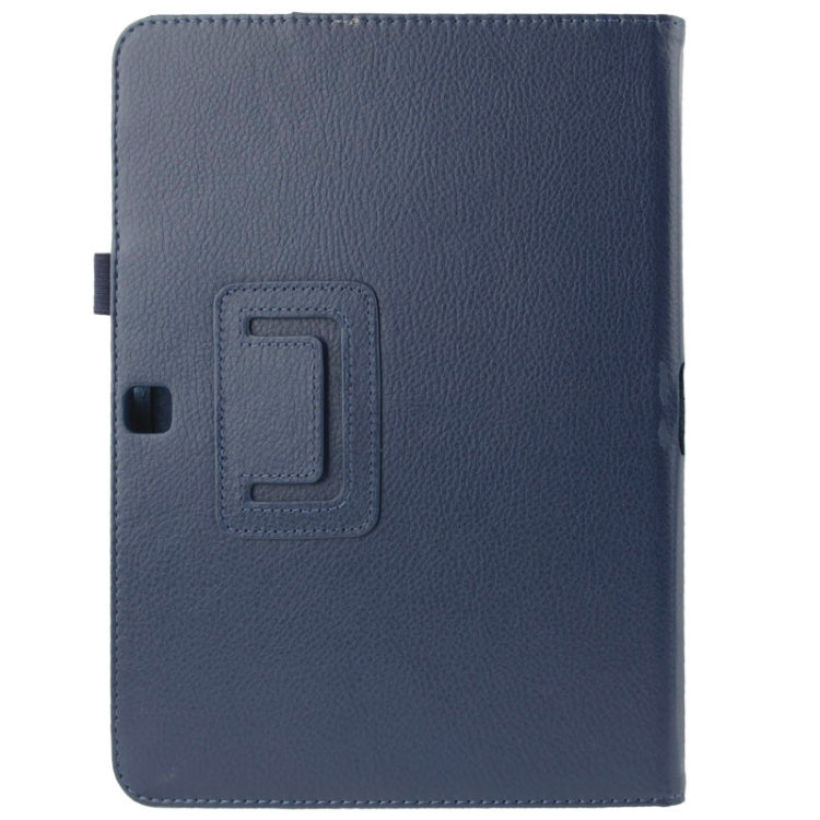 Litchi Texture Flip Leather Case with Holder for Galaxy Tab 4 10.1 / T530(Dark Blue) by buy2fix