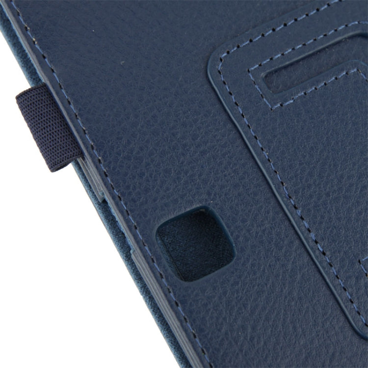 Litchi Texture Flip Leather Case with Holder for Galaxy Tab 4 10.1 / T530(Dark Blue) by buy2fix