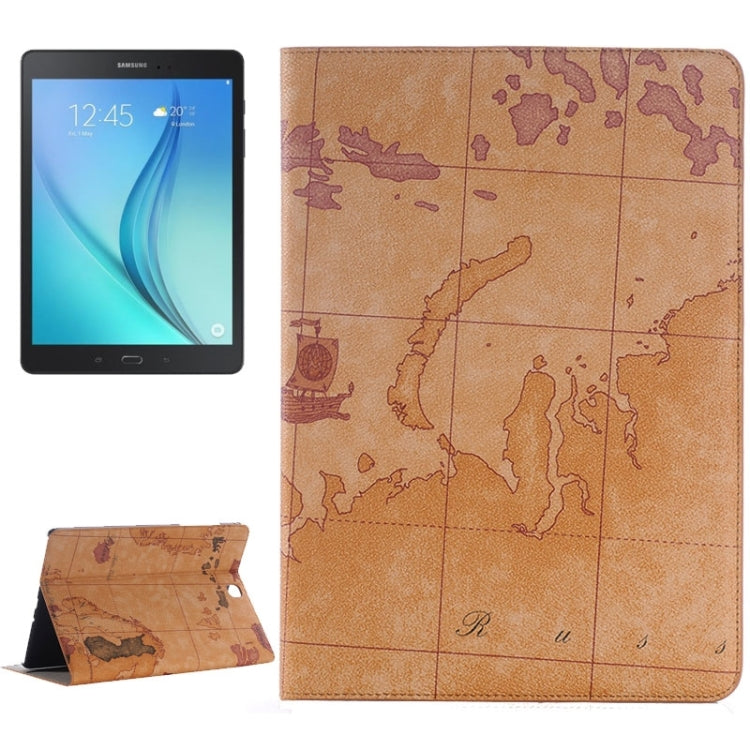Map Pattern Leather Case with Holder & Card slots & Wallet for Galaxy Tab A 9.7 4G LTE / T555, Random Pattern Delivery by buy2fix