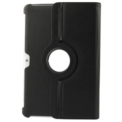 360 Degree Rotatable Litchi Texture Leather Case with Holder for Galaxy Tab 2 (10.1) / P5100(Black) - Other Galaxy Tab PC by buy2fix | Online Shopping UK | buy2fix