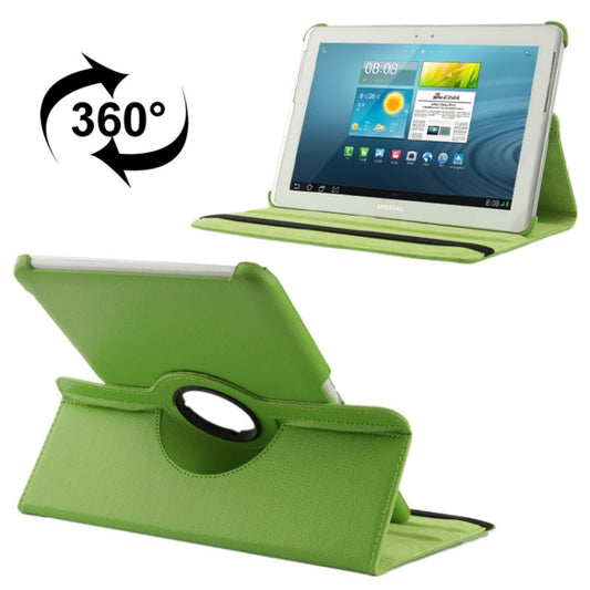 360 Degree Rotatable Litchi Texture Leather Case with Holder for Galaxy Tab 2 (10.1) / P5100(Green) - Other Galaxy Tab PC by buy2fix | Online Shopping UK | buy2fix