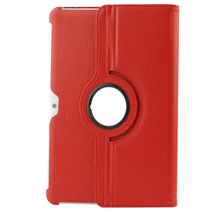 360 Degree Rotatable Litchi Texture Leather Case with Holder for Galaxy Tab 2 (10.1) / P5100(Red) - Other Galaxy Tab PC by buy2fix | Online Shopping UK | buy2fix