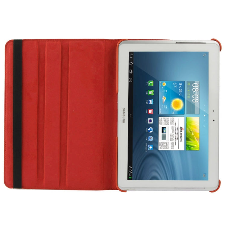 360 Degree Rotatable Litchi Texture Leather Case with Holder for Galaxy Tab 2 (10.1) / P5100(Red) - Other Galaxy Tab PC by buy2fix | Online Shopping UK | buy2fix