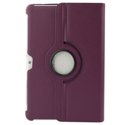 360 Degree Rotatable Litchi Texture Leather Case with Holder for Galaxy Tab 2 (10.1) / P5100(Purple) - Other Galaxy Tab PC by buy2fix | Online Shopping UK | buy2fix