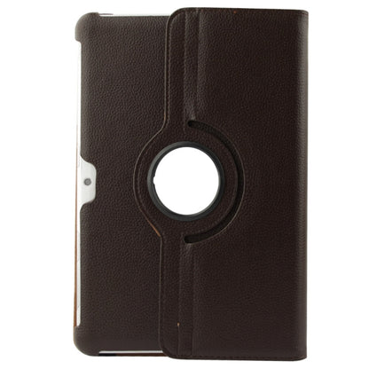 360 Degree Rotatable Litchi Texture Leather Case with Holder for Galaxy Tab 2 (10.1) / P5100(Brown) - Other Galaxy Tab PC by buy2fix | Online Shopping UK | buy2fix