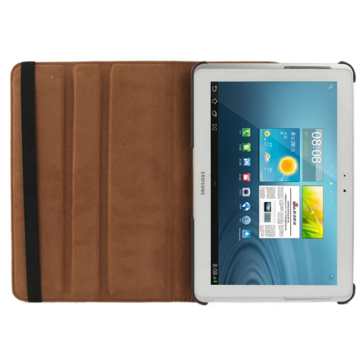 360 Degree Rotatable Litchi Texture Leather Case with Holder for Galaxy Tab 2 (10.1) / P5100(Brown) - Other Galaxy Tab PC by buy2fix | Online Shopping UK | buy2fix