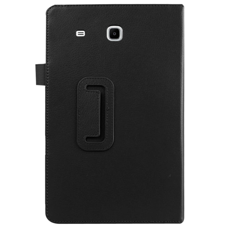 Litchi Texture Horizontal Flip Solid Color Leather Case with Holder for Galaxy Tab E 9.6 / T560 / T561(Black) by buy2fix