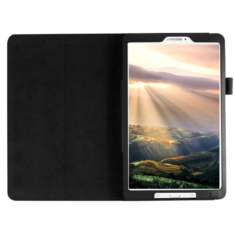 Litchi Texture Horizontal Flip Solid Color Leather Case with Holder for Galaxy Tab E 9.6 / T560 / T561(Black) by buy2fix