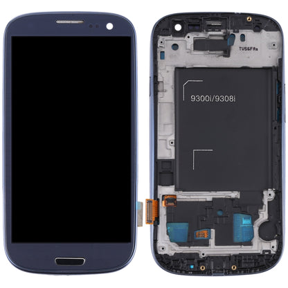 Original Super AMOLED LCD Screen for Samsung Galaxy SIII / i9300 Digitizer Full Assembly with Frame (Blue) - LCD Screen by buy2fix | Online Shopping UK | buy2fix