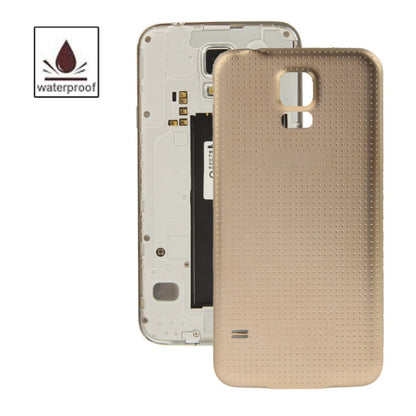 For Galaxy S5 / G900 High Quality Plastic Material  Battery Housing Door Cover with Waterproof Function (Gold) - Back Cover by buy2fix | Online Shopping UK | buy2fix