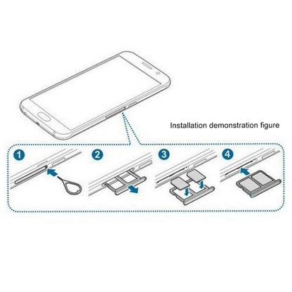 For Galaxy S6 2 SIM Card Tray (Silver) - Card Tray by buy2fix | Online Shopping UK | buy2fix
