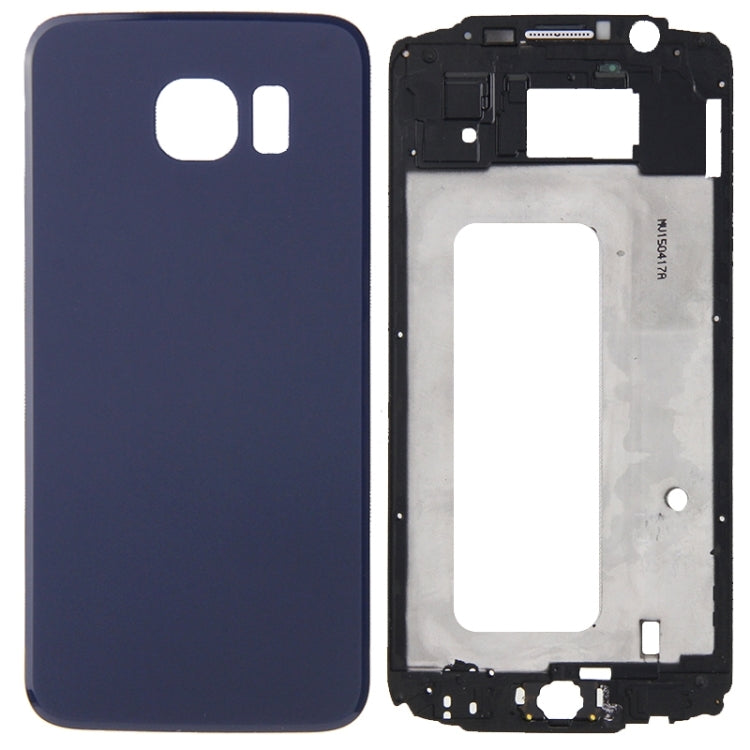 For Galaxy S6 / G920F Full Housing Cover (Front Housing LCD Frame Bezel Plate + Battery Back Cover ) (Blue) - Frame Bezel Plate by buy2fix | Online Shopping UK | buy2fix