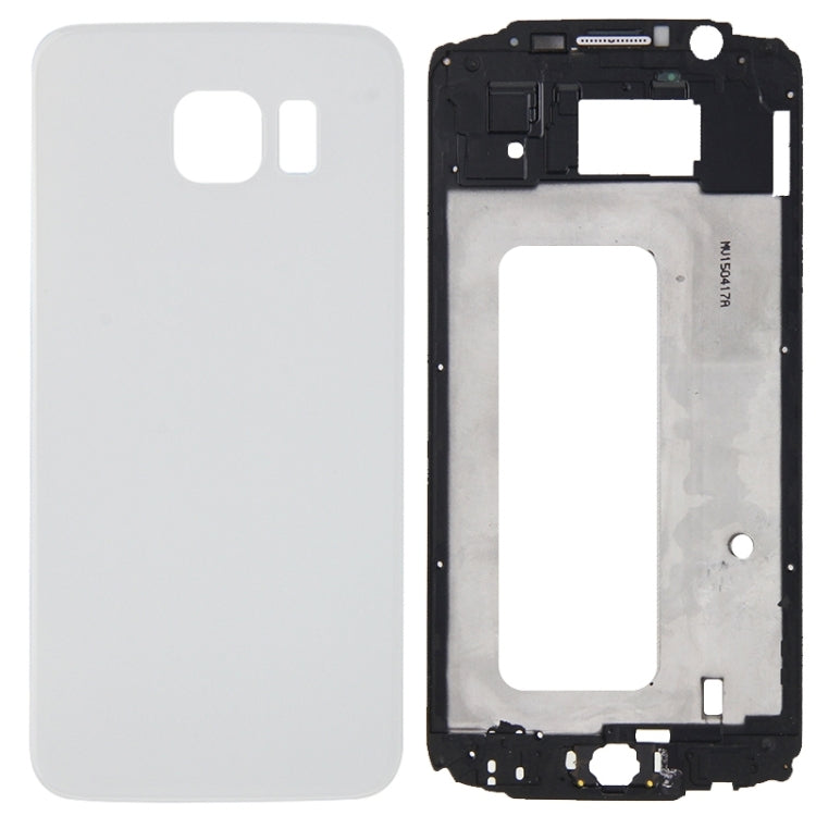 For Galaxy S6 / G920F Full Housing Cover (Front Housing LCD Frame Bezel Plate + Battery Back Cover ) (White) - Frame Bezel Plate by buy2fix | Online Shopping UK | buy2fix
