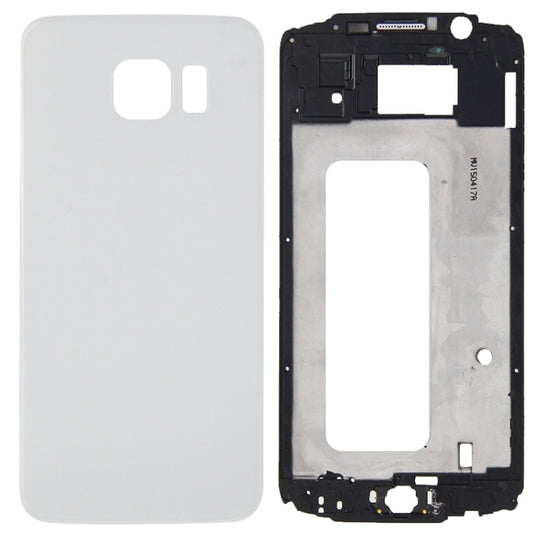 For Galaxy S6 / G920F Full Housing Cover (Front Housing LCD Frame Bezel Plate + Battery Back Cover ) (White) - Frame Bezel Plate by buy2fix | Online Shopping UK | buy2fix