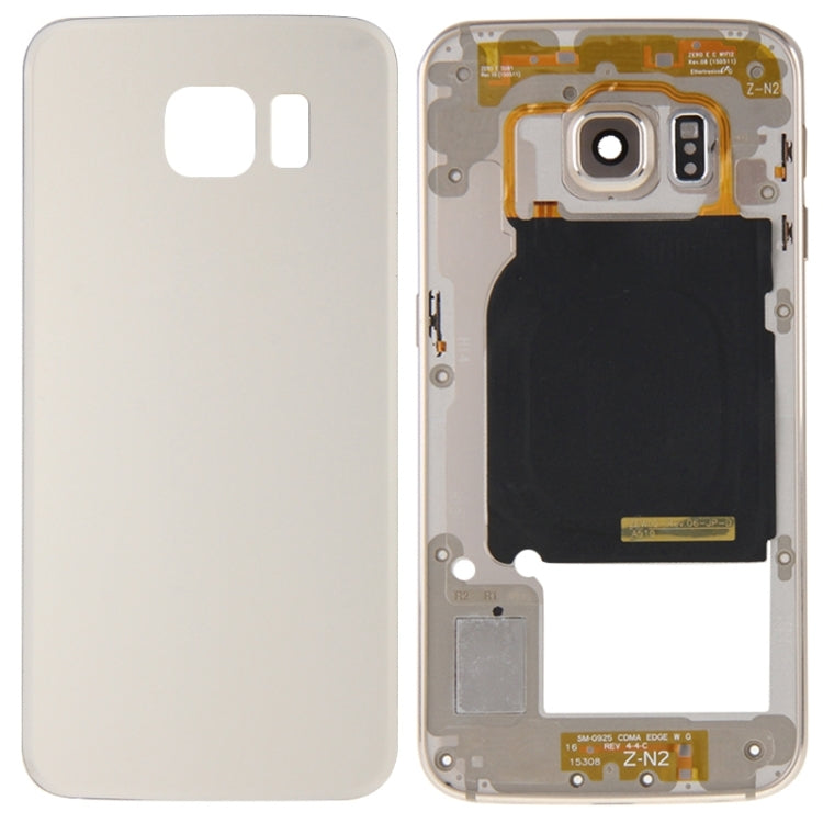 For Galaxy S6 Edge / G925 Full Housing Cover (Back Plate Housing Camera Lens Panel + Battery Back Cover ) (Gold) - Frame Bezel Plate by buy2fix | Online Shopping UK | buy2fix