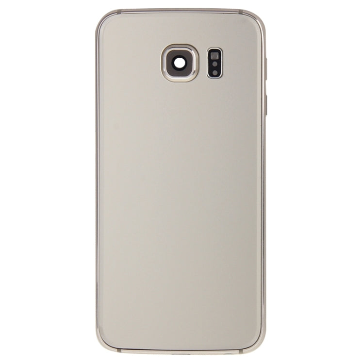 For Galaxy S6 Edge / G925 Full Housing Cover (Back Plate Housing Camera Lens Panel + Battery Back Cover ) (Gold) - Frame Bezel Plate by buy2fix | Online Shopping UK | buy2fix