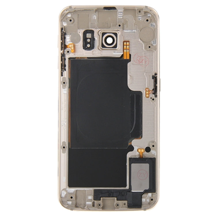 For Galaxy S6 Edge / G925 Full Housing Cover (Back Plate Housing Camera Lens Panel + Battery Back Cover ) (Gold) - Frame Bezel Plate by buy2fix | Online Shopping UK | buy2fix
