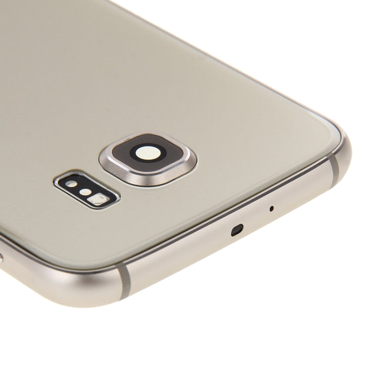 For Galaxy S6 Edge / G925 Full Housing Cover (Back Plate Housing Camera Lens Panel + Battery Back Cover ) (Gold) - Frame Bezel Plate by buy2fix | Online Shopping UK | buy2fix