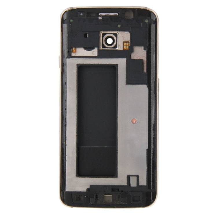 For Galaxy S6 Edge / G925 Full Housing Cover (Front Housing LCD Frame Bezel Plate + Back Plate Housing Camera Lens Panel + Battery Back Cover ) (Gold) - Frame Bezel Plate by buy2fix | Online Shopping UK | buy2fix